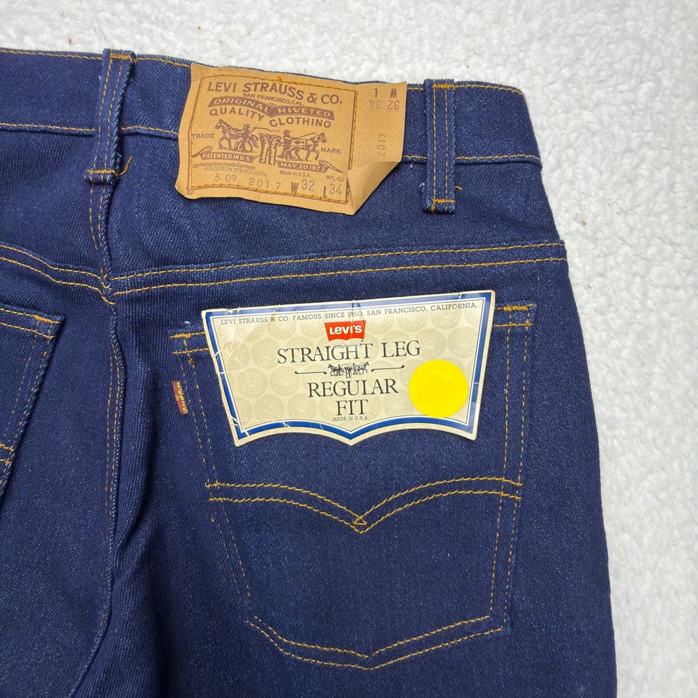 Vintage 80s Levis Stretch Jeans Mens 32x34 Regular Fit Straight Leg USA NOS